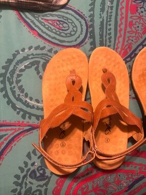 Women's Orange Twist Strap Sandals